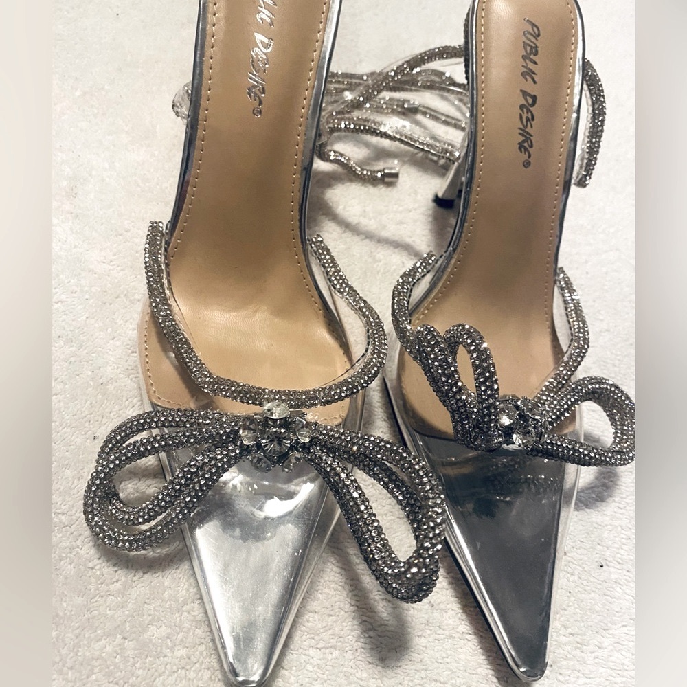 Brand New Sparkly Strappy Heels By PUBLIC DESIRE - Heel Height 4 Inches - Box 50 - Picture 2 of 7